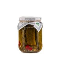 Marinuoti agurkai Georgian Production 700 g stiklainis 12